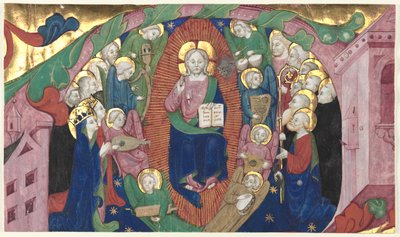 Fragment historycznego inicjału z księgi chóralnej: Chrystus w majestacie autorstwa attributed to Michelino Molinari da Besozzo