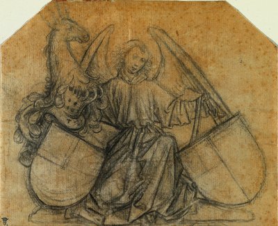 Anioł podtrzymujący dwie herby autorstwa attributed to Nikolaus Gerhaert von Leyden