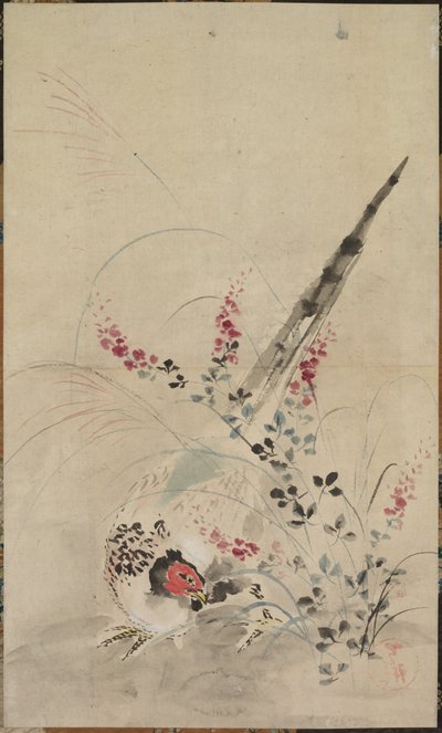 Bażant i Trawy autorstwa attributed to Ogata Kōrin