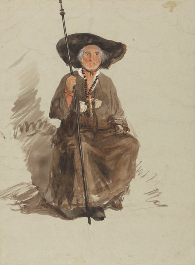 Studium pielgrzyma autorstwa attributed to Samuel Palmer