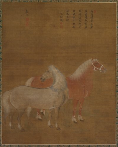 Dwa konie autorstwa attributed to Yu Yuan