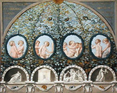 Design for a Ceiling Fresco, opublikowany ok. 1780 (gwasz, tusz i toaleta na wytrawionej podstawie) (patrz także 192026-028) autorstwa c.1489 1534 after Correggio