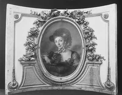 Kobieta z psem w zestawie, 1770-90. autorstwa ca. 1775 . French Painter