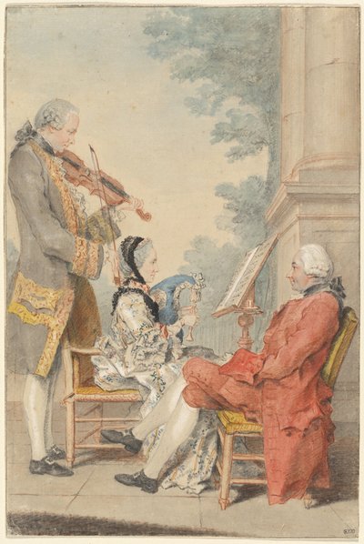Monsieur and Madame Blizet z Monsieur Le Roy the Actor autorstwa called Carmontelle Louis de Carrogis