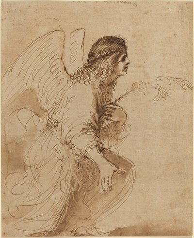 Anioł Zwiastowania autorstwa called Guercino Giovanni Francesco Barbieri