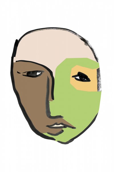 Wyrazisty, abstrakcyjny portret autorstwa cartissi