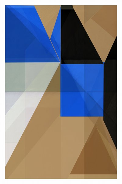 Wyrazista abstrakcyjna niebieska geometria autorstwa cartissi