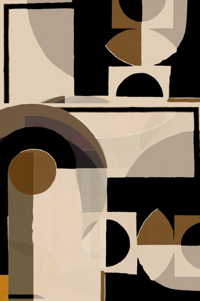 Geometryczna abstrakcja w ziemistych barwach autorstwa cartissi
