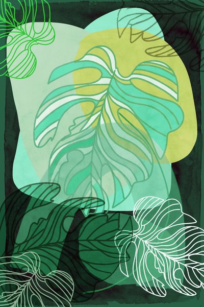 Zielona organiczna monstera autorstwa cartissi