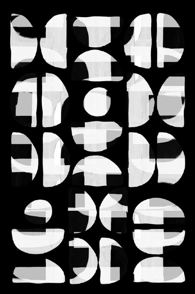 Monochromatyczna abstrakcja geometryczna autorstwa cartissi