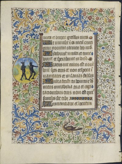 Kartka z Księgi Godzin: Dwa Diabły (verso) autorstwa circle of Coëtivy Master
