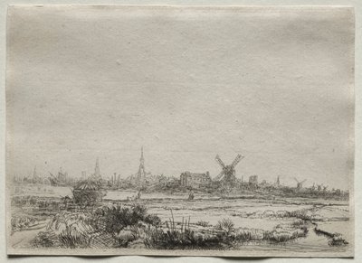 Kopia Widoku Amsterdamu z północnego zachodu autorstwa copy after Rembrandt van Rijn