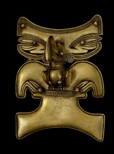 Wisiorek Szamana Przemienionego w Tukana, 500-1550 AD (złoto) autorstwa culture Tairona