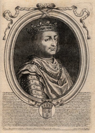 Portret Karola VII (1403-1461) Król Francji - KAROL VII (1403-1461) Król Francji autorstwa de Larmessin