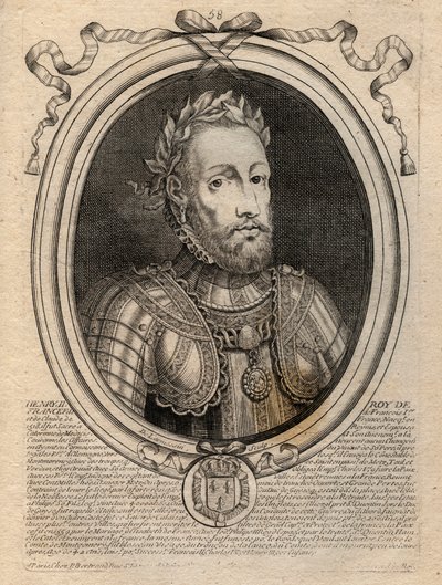 Portret Henryka II (1519 - 1559) Król Francji - Henryk II (1519-59), król Francji - grawerowanie z 
