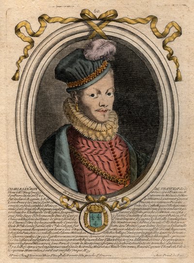 Portret króla Ludwika XII (1462-1515) - Portret Ludwika XII Francji (1462-1515), króla Francji - rycina z 