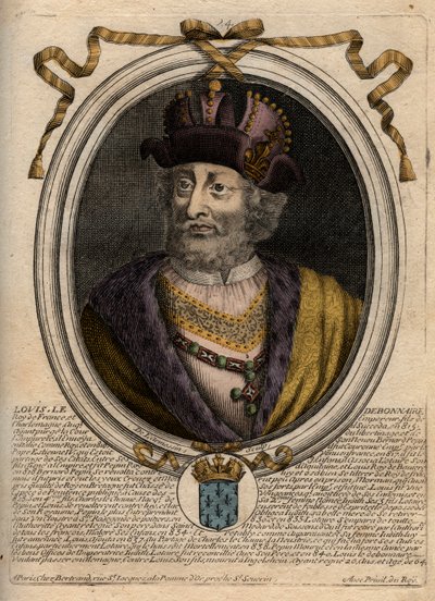 Portret Ludwika I Pobożnego lub „”Debonnaire” (778-840), Króla Francji - Ludwika I 