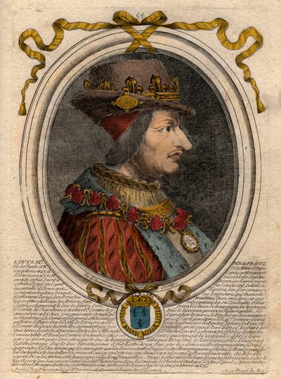 Portret Ludwika XI (1423-1483), Król Francji - Portret Ludwika XI (1423-1483), Król Francji - grawer z 