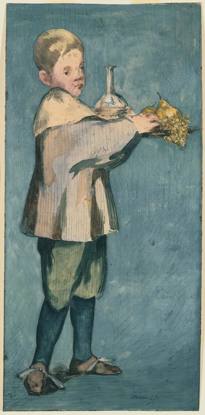 Chłopiec niosący tacę autorstwa Édouard Manet