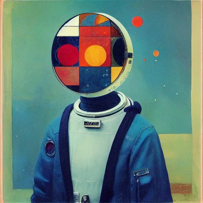 Malarstwo abstrakcyjne, rosyjski astronauta, sztuka ścienna | Obrazy na płótnie autorstwa F. Abderrahim