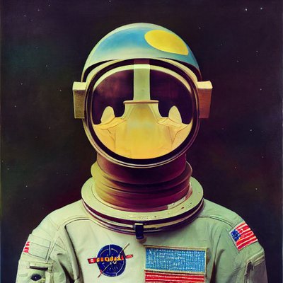 abstrakcyjne malowanie astronautów w kosmosie, sztuka do druku online autorstwa F. Abderrahim