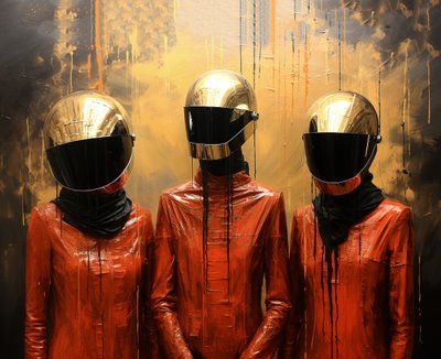 abstrakcyjny rysunek impastowy, zespół Kraftwerk, grafika ścienna | Drukuj na płótnie na żądanie autorstwa F. Abderrahim