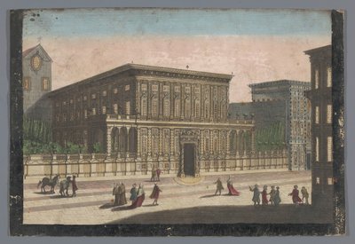 Gezicht op het Palazzo Doria-Tursi te Genua Widok na Palazzo del Duca d