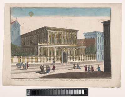 Gezicht op het Palazzo Doria-Tursi te Genua Widok na Palazzo del Duca d