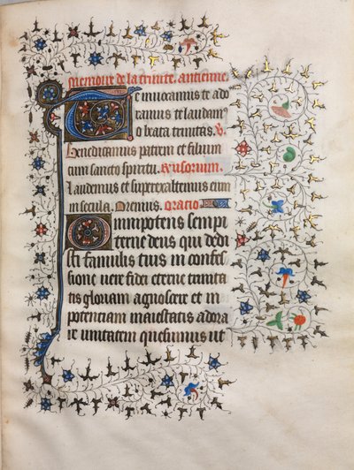 Book of Hours (Użycie Paryża): zdobione inicjały autorstwa follower of Boucicaut Master