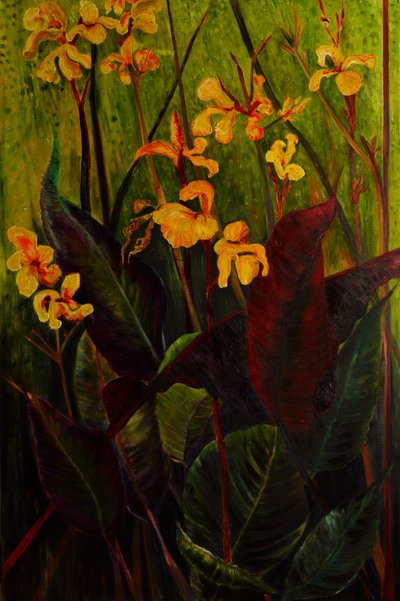 Canna Lily, 2017 (olej na płótnie) autorstwa jocasta shakespeare