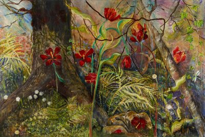Feral Garden, 2017 (olej) autorstwa jocasta shakespeare