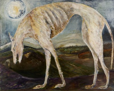 Gothic Hound, 2017 (olej na płótnie) autorstwa jocasta shakespeare