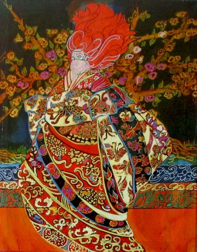 Magic Woman, 2015 (mieszane, akryl, tusz, olej) autorstwa linda arthurs