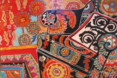 Suzani Decor, 2016 (mieszany, akryl, tusz, olej) autorstwa linda arthurs