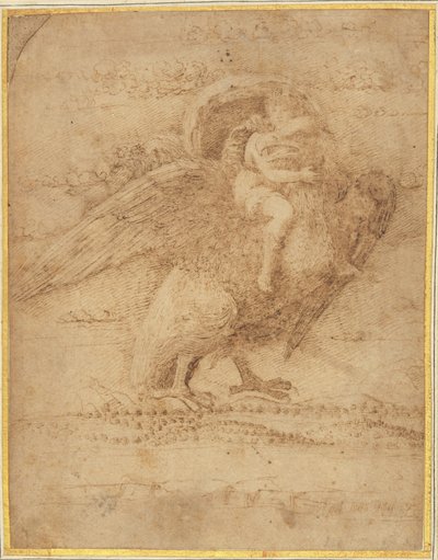 Jowisz i Ganimedes nad rozległym krajobrazem autorstwa or Andrea Mantegna Giovanni Bellini