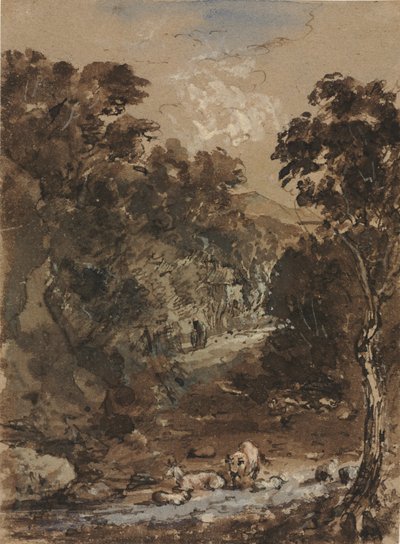 Krajobraz ze zwierzętami hodowlanymi autorstwa probably by the so called Premier Engraver