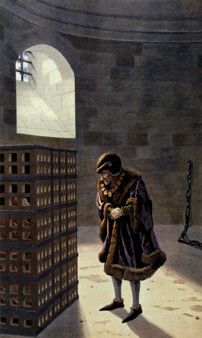 Król Francji Ludwik XI odwiedza w więzieniu kardynała Jeana de la Balue autorstwa pseudonym for Onfray de Breville Jacques Job