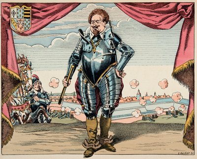 Ilustracja zaczerpnięta z książki „Le bon roy Henri”, zilustrowana przez Jacques Marie Gaston Onfray de Breville dit JOB (1858-1931): Portret Charlesa de Lorraine (1554-1611), księcia Mayenne, dowódcy wojskowego Ligi, wroga Henryka IV - Zbiory prywatne autorstwa pseudonym for Onfray de Breville Jacques Job