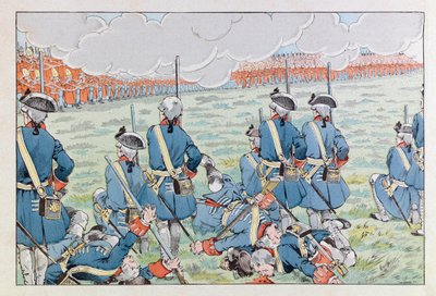Jacques Marie Gaston Onfray de Breville z pracy (1858 - 1931); Ilustracja z książki „Les epees de France”: Bitwa pod Fontenoy 11 maja 1745; Zb, część autorstwa pseudonym for Onfray de Breville Jacques Job