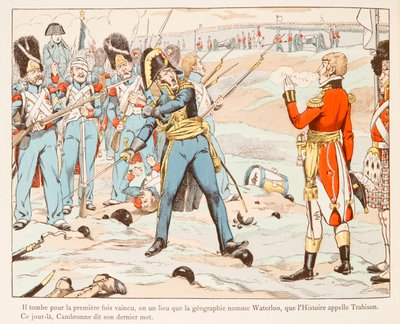 Jacques Marie Gaston Onfroy de Breville dit JOB (1858-1931) – Waterloo Cambronne przeciwko Anglikom prosząc go o wyjazd w 1815 r., Kolekcja prywatna autorstwa pseudonym for Onfray de Breville Jacques Job