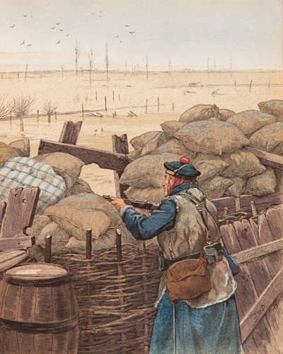 Jacques Marie Gaston Onfroy de Breville dit JOB (1858-1931) - Le fusilier marin (karabin morski w okopie podczas I wojny światowej), kolekcja prywatna autorstwa pseudonym for Onfray de Breville Jacques Job