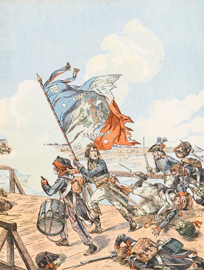 Jacques Marie Gaston Onfroy de Breville dit JOB (1858-1931) - Napoleon Bonaparte przy moście Arcole w 1796 r., kolekcja prywatna autorstwa pseudonym for Onfray de Breville Jacques Job