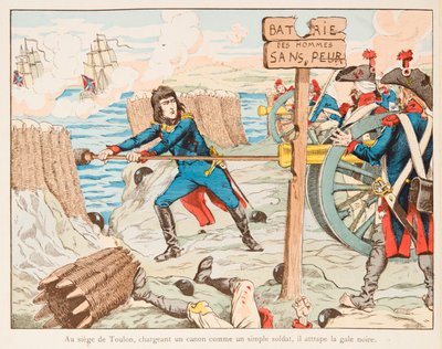 Jacques Marie Gaston Onfroy de Breville dit JOB (1858-1931) – sam Napoleon Bonaparte naładował broń na bębny nieustraszonych mężczyzn w siedzibie Toulon w 1793 r., Kolekcja prywatna autorstwa pseudonym for Onfray de Breville Jacques Job
