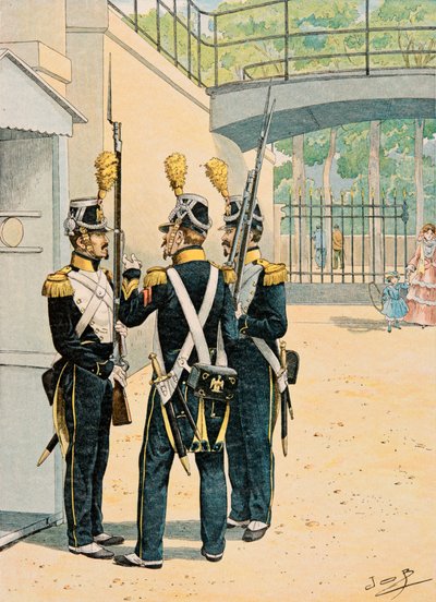 Jacques Marie Gaston Onfroy de Breville dit JOB (1858-1931) - Strój wojsk francuskich przez cały czas: Voltigeurs de la Garde Imperiale, kolekcja prywatna autorstwa pseudonym for Onfray de Breville Jacques Job
