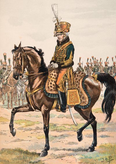 Jacques Marie Gaston Onfroy de Breville dit JOB (1858-1931) - Strój wojsk francuskich przez cały czas: generał dowodzący jednym z pułków Gwardii Honorowej w 1813 r., kolekcja prywatna autorstwa pseudonym for Onfray de Breville Jacques Job