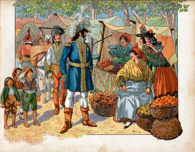 Joachim Murat (1767-1815) na schodach w Hiszpanii. Grawerowanie Jacques Marie Gaston Onfray de Breville dit Job (1858-1931) autorstwa pseudonym for Onfray de Breville Jacques Job