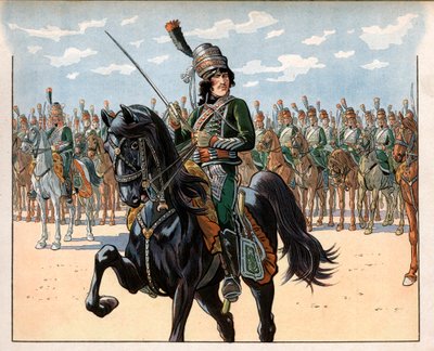 Joachim Murat (1767-1815) ówczesny pułkownik podczas kampanii włoskiej. Grawerowanie: Jacques Marie Gaston Onfray de Breville dit Job (1858-1931) autorstwa pseudonym for Onfray de Breville Jacques Job