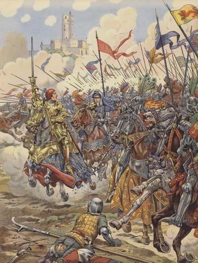 Ludwik XI Francji prowadzący swoją armię do bitwy pod Montlhery autorstwa pseudonym for Onfray de Breville Jacques Job