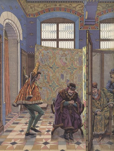 Spisek Ludwika XI, by oddzielić Burgundów od ich angielskich sojuszników (kolor lito) autorstwa pseudonym for Onfray de Breville Jacques Job