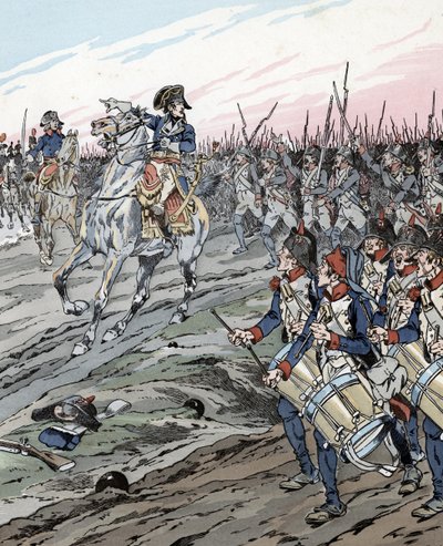 Napoleon Bonaparte podczas bitwy pod Marengo (1800) autorstwa pseudonym for Onfray de Breville Jacques Job